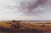 Peter Dewint A cornfield oil painting